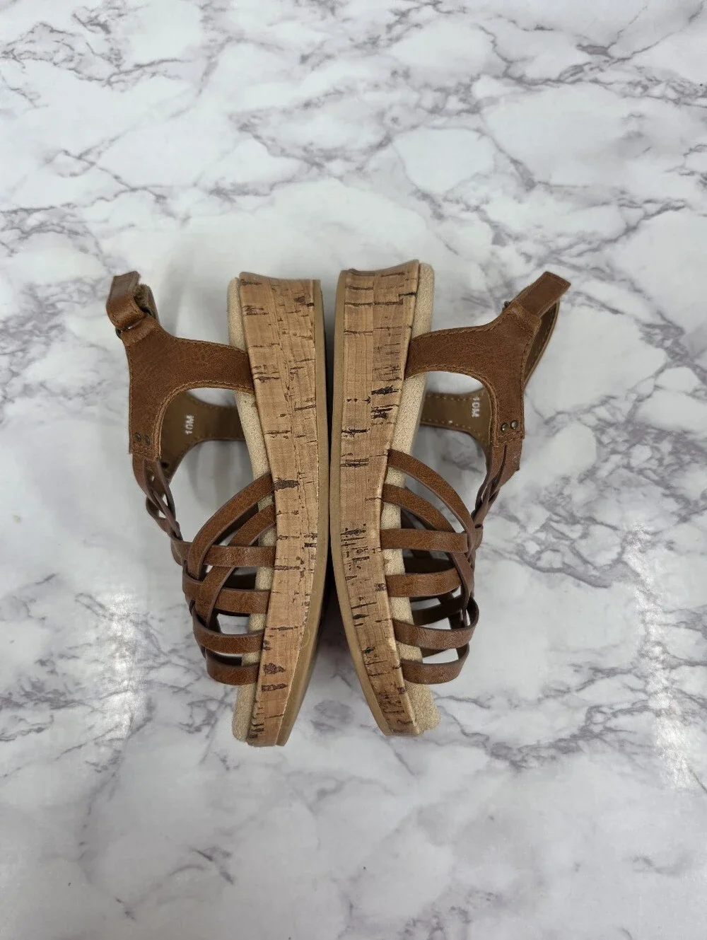 Jellypop Brown Faux Cork Wedge Sandals Toddler Girls Size 10